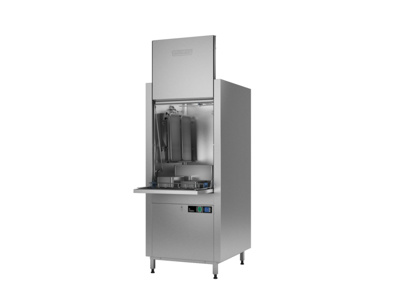 Premium gereedschappen wasmachine. Het enige model met wasarmen aan de zijkanten in de machine. Dit zorgt voor een verdriedubbeling van de capaciteit bij het reinigen van kratten of GN bakken.