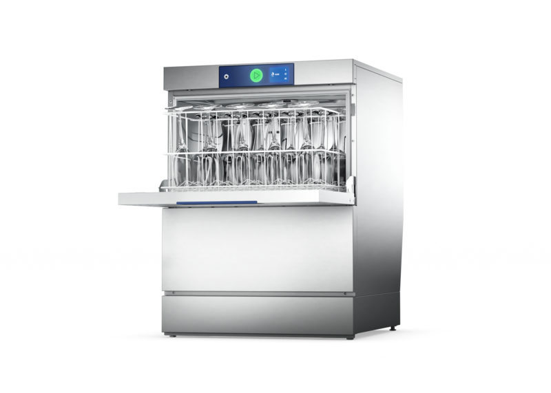 Het model voor professioneel gebruik en een hoge capaciteit, maar met een lage installatiehoogte; geschikt voor onder de bar. Rek afmeting 500 x 500 mm, installatiehoogte 705 mm.